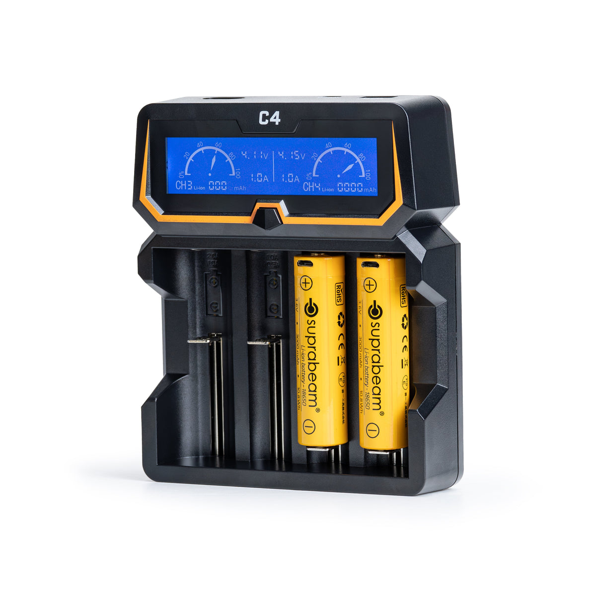 Ladestation: C4 Multi-ladestation (inkl. 2 x 3000 mAh – M6-batterier)
