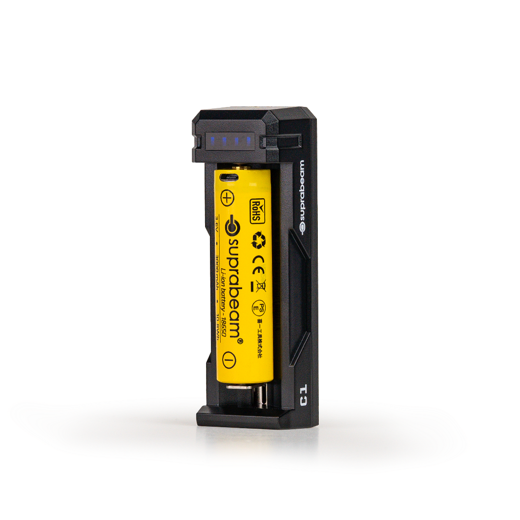 Ladestation: til genopladeligt batteri 1x Li-Ion 18650